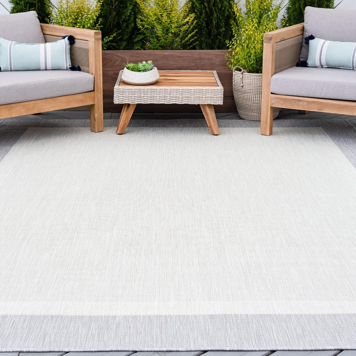 Amazon.com: Water & Fade Resistant 5x7 Indoor Outdoor Rug for Patio ...