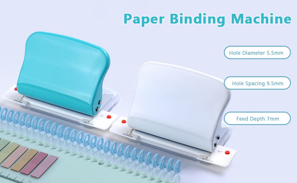 Binding Machine, Metal 10 Hole Punch Spiral Binding Machine, Easy to ...