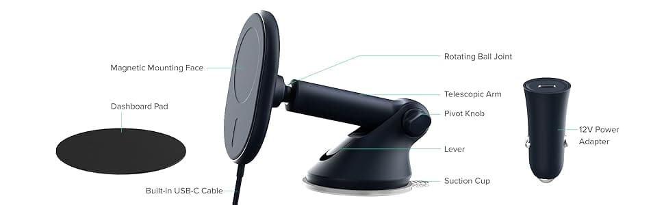 Amazon.com: iOttie Velox Magnetic Wireless Car Mount for MagSafe ...