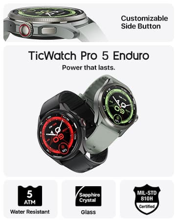 Amazon.com: Ticwatch Pro 5 Smartwatch for Men Snapdragon W5+ Gen 1 Wear ...