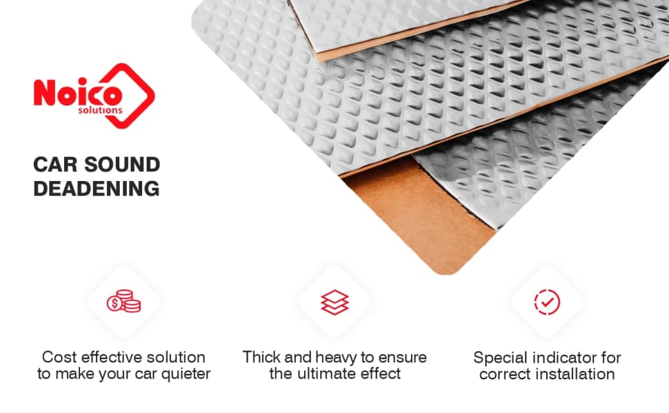 Noico 80 mil (2 mm) 10 sqft (0.95 sqm) Car Sound Deadening Mat, Butyl ...