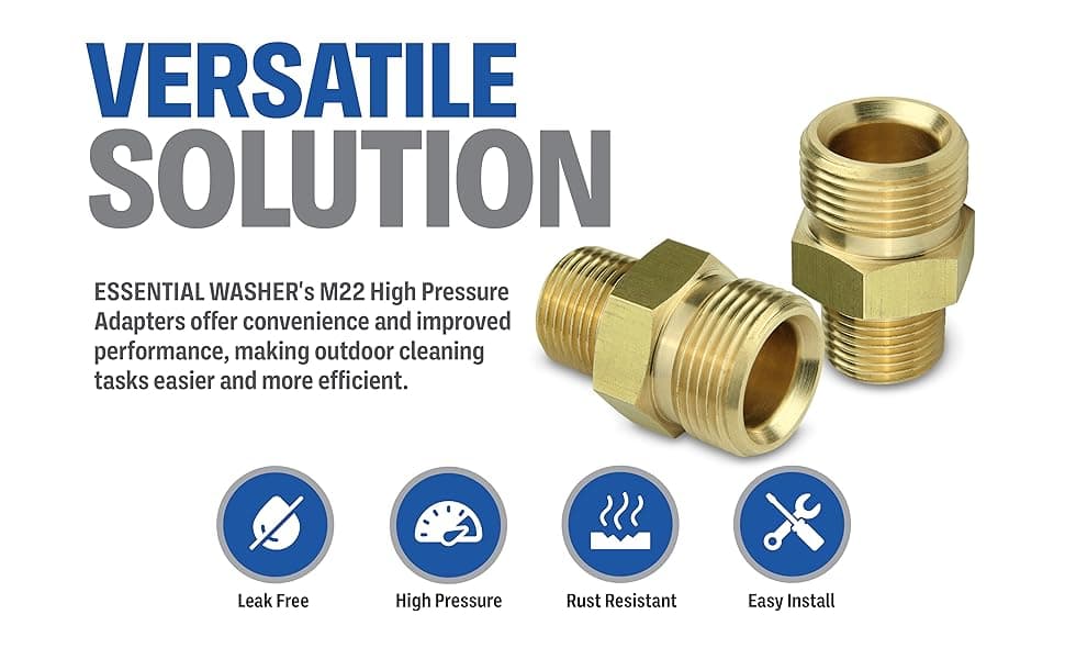 ESSENTIAL WASHER 3/8'' NPT Male to M22 14mm Adapter Male | Power Washe