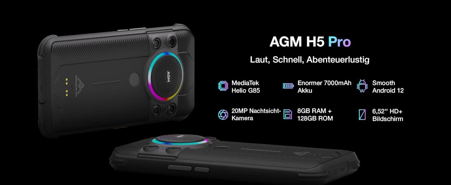 AGM H5 Pro Outdoor Handy ohne Vertrag Android 12 Outdoor Smartphone 20 ...