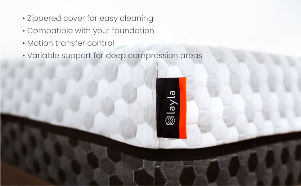 Amazon.com: Layla 10” Copper Infused Memory Foam Mattress, Cooler and ...