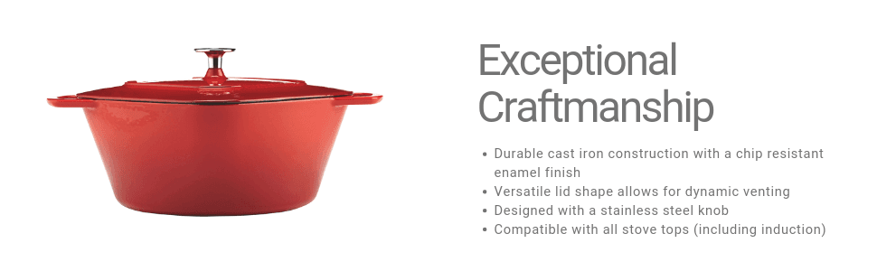 Amazon.com: Paderno Chip Resistant Cast Iron Dutch Oven Pot with ...