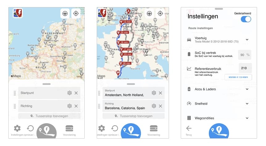 ABRP (A Better Routeplanner) voor elektrische auto's