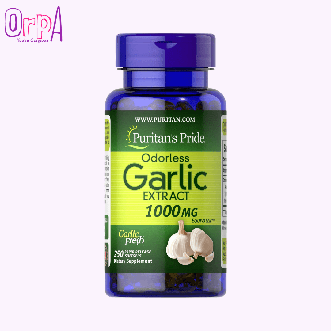 Puritan's Pride Odorless Garlic 1000mg - 250 Rapid Release Softgels - Orpa