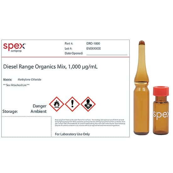 Spex CertiPrep DRO-1000 Diesel Range Organics Mix for EPA Method 8015 ...