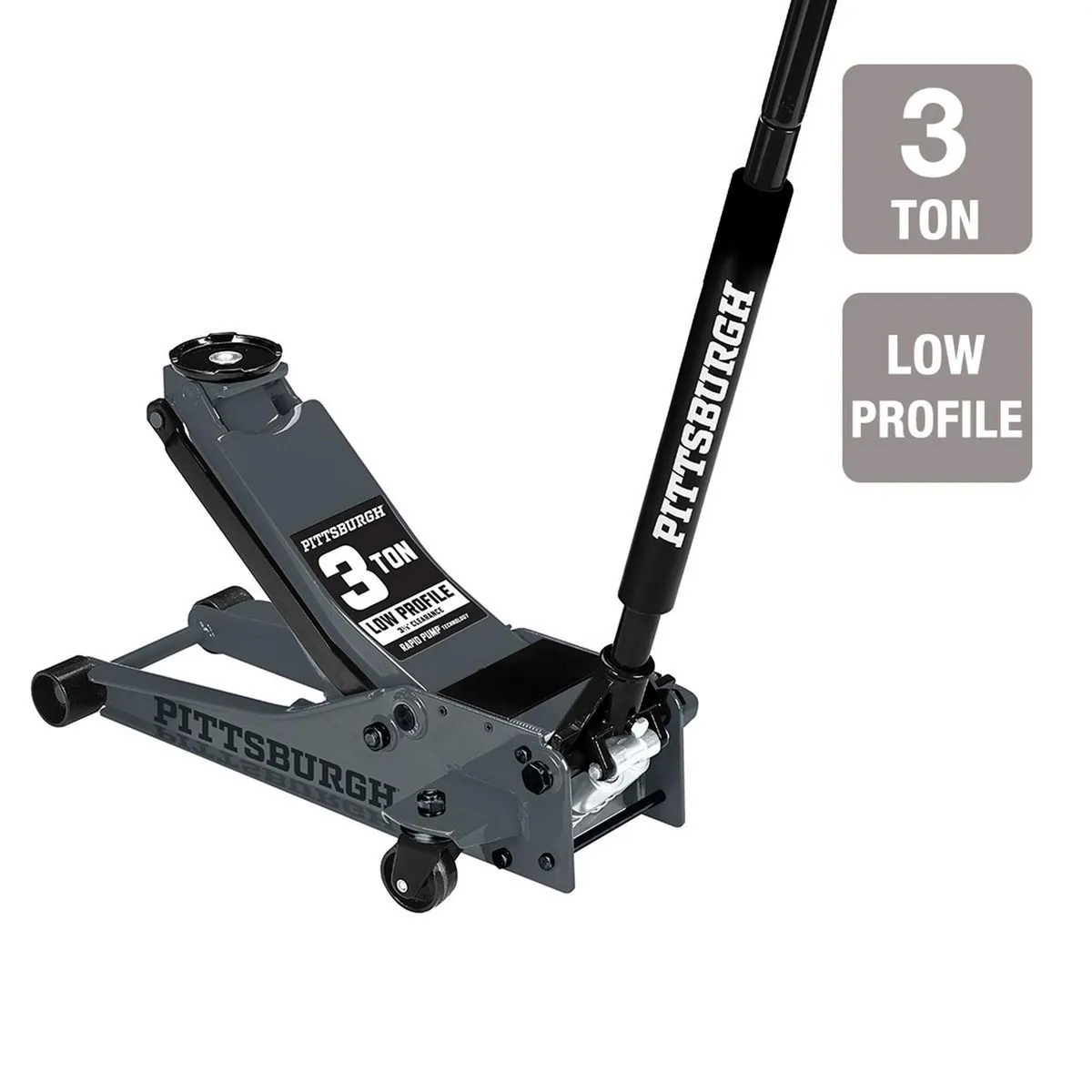 Pittsburgh 3 Ton Low Profile Floor Jack With Rapid Pump - Pittsburgh