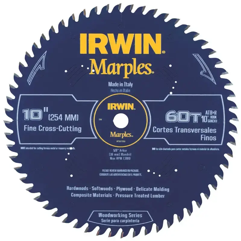 Irwin Marples 10 Inch D X 5/8 Inch Woodworking Carbide Circular Saw ...