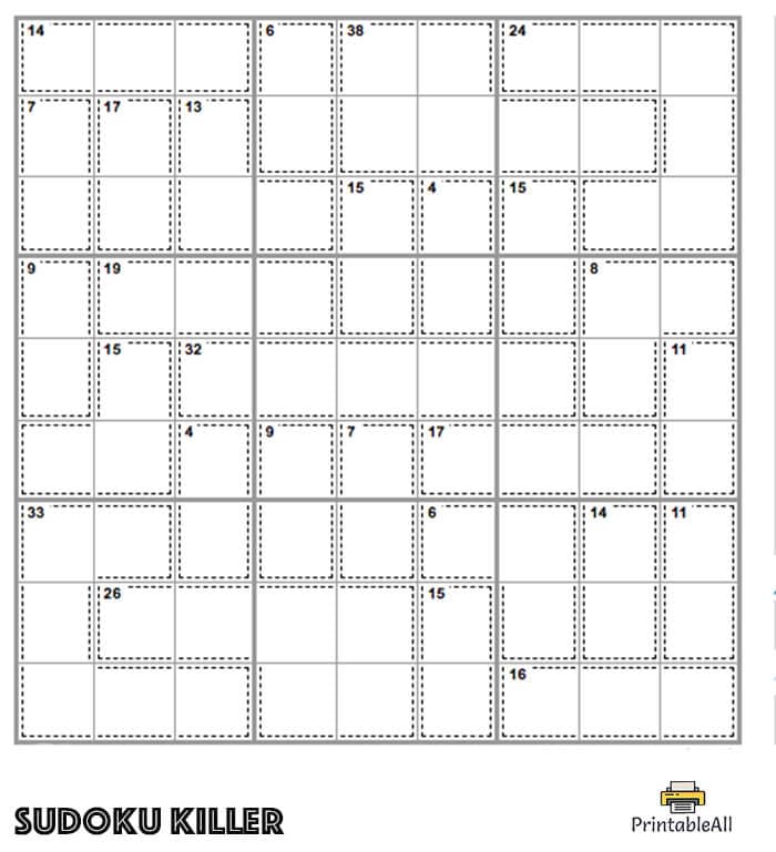 Printable Expert Sudoku Killer - Sheet 4 – Free download and print for you.