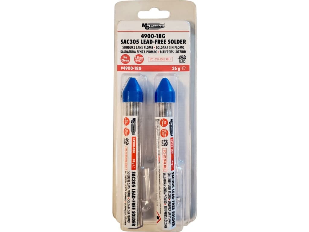 MG Chemicals 4900-18G - Solder Wire, Lead-Free, SAC305, 0.032" (0.81mm ...