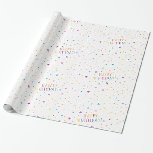 HAPPY BIRTHDAY modern fun-fetti sparkle confetti Wrapping Paper | Zazzle