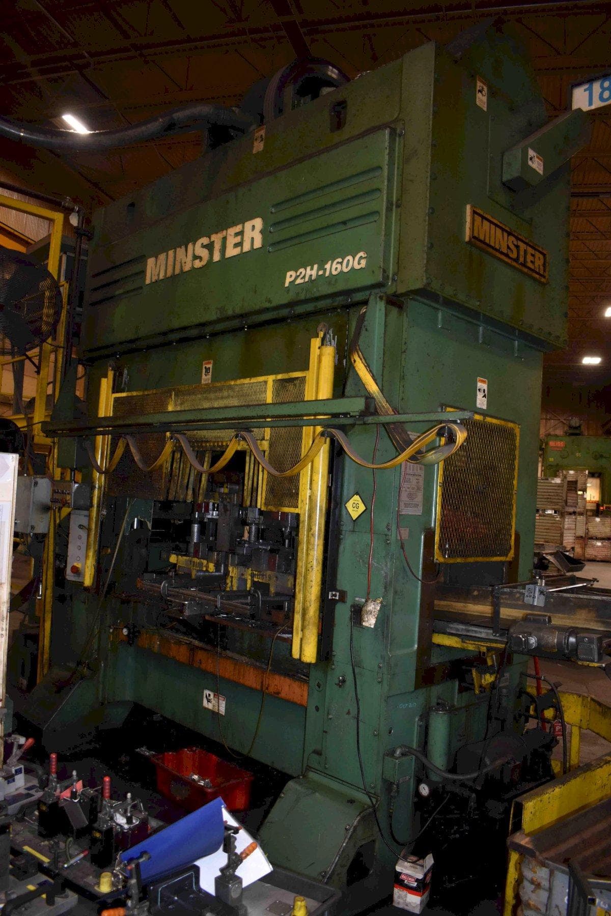 180 Ton Minster P2H-160G High Speed Straight Side Press, 74″ x 34″ BA ...