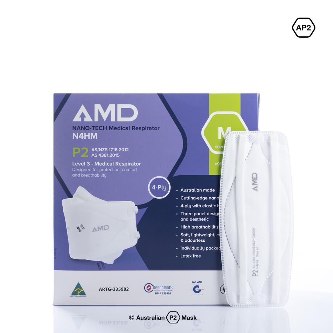 AMD NANO-TECH P2 Particulate Respirator Masks N4HM | Headband (Box of ...