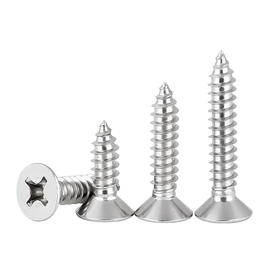 Self tapping Screws Phillips Flat Head DIN7982 Stainless Steel 304 ...