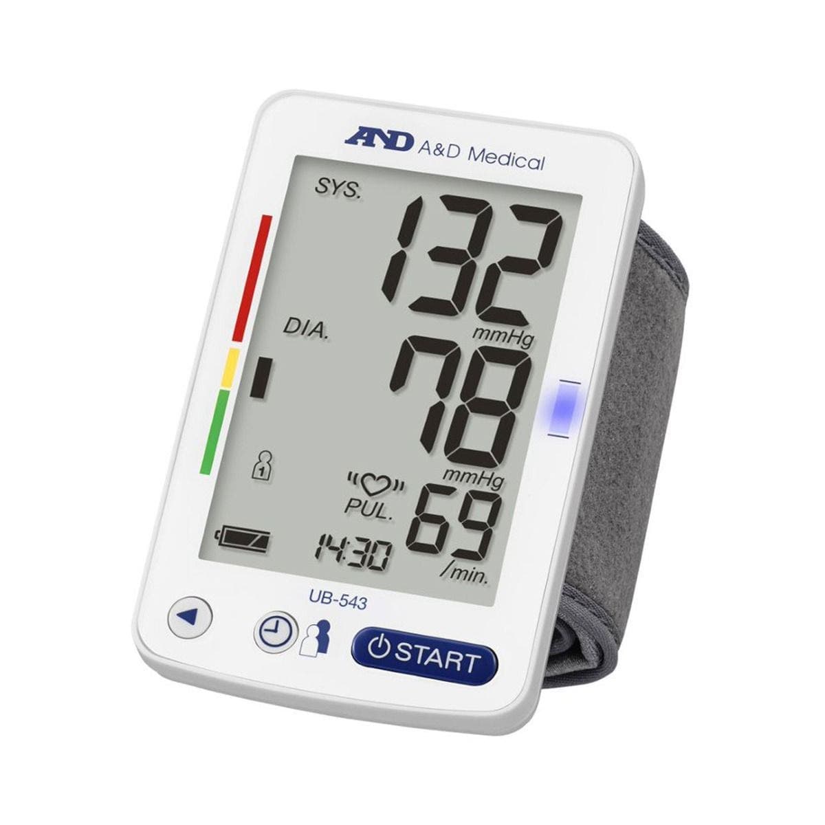A&D UB-543 wrist blood pressure monitor with 13.5cm – 21.5cm Cuff | BHF