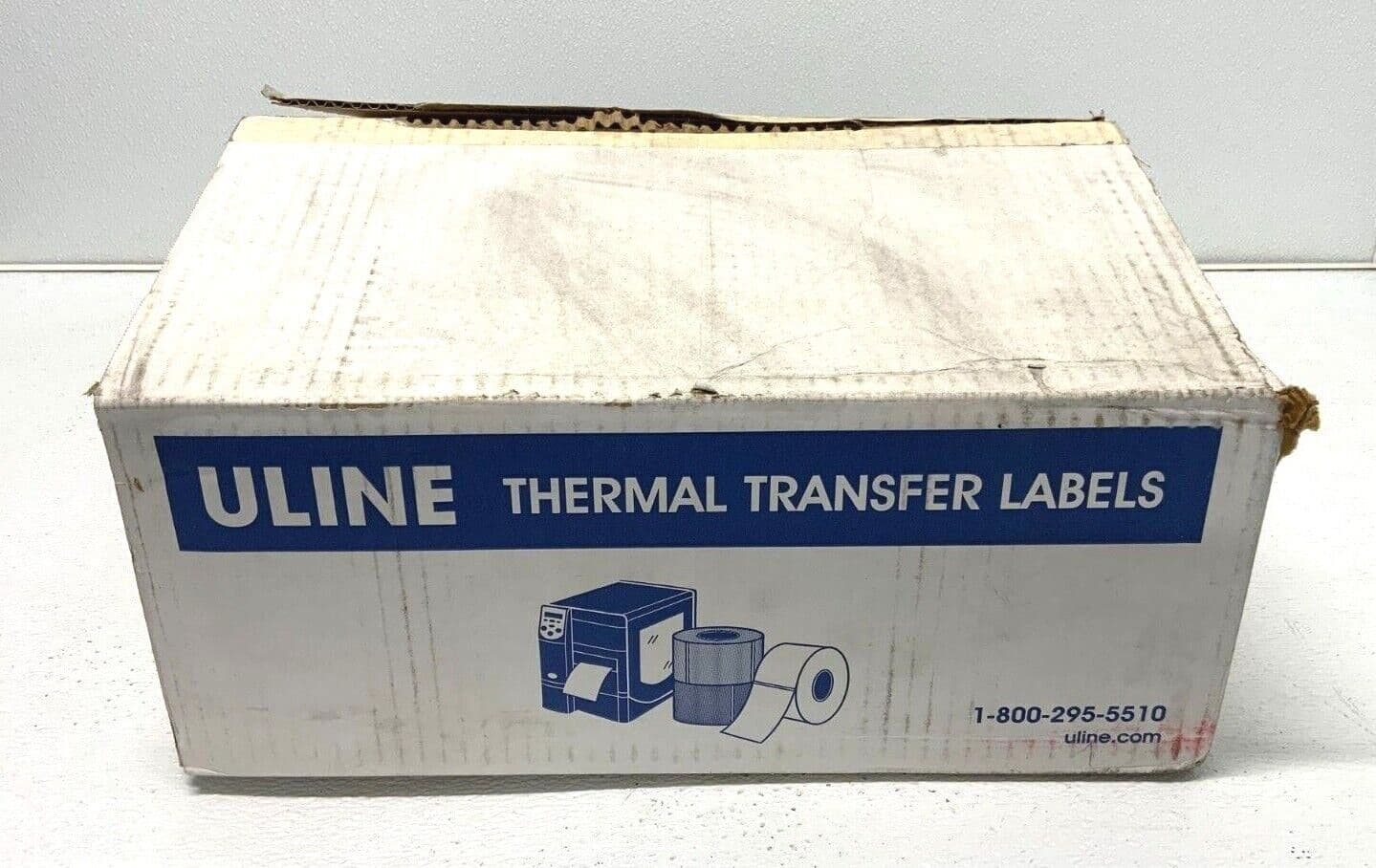 ULINE S-5954 Open Case 3 Rolls 6x4 Thermal Transfer Labels Zebra Eltron ...