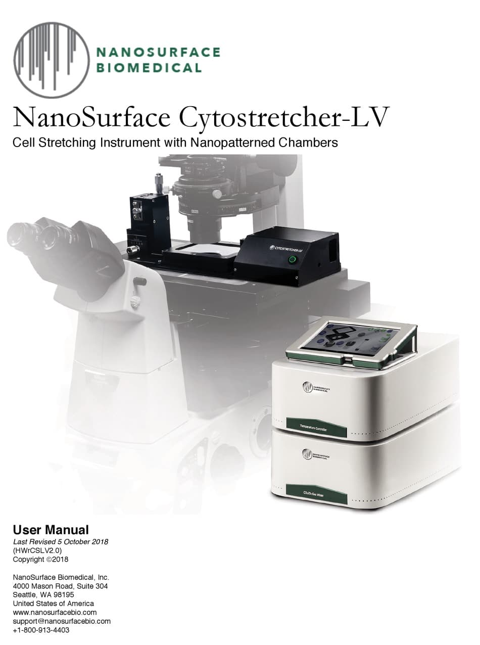 NANOSURFACE CYTOSTRETCHER-LV USER MANUAL Pdf Download | ManualsLib