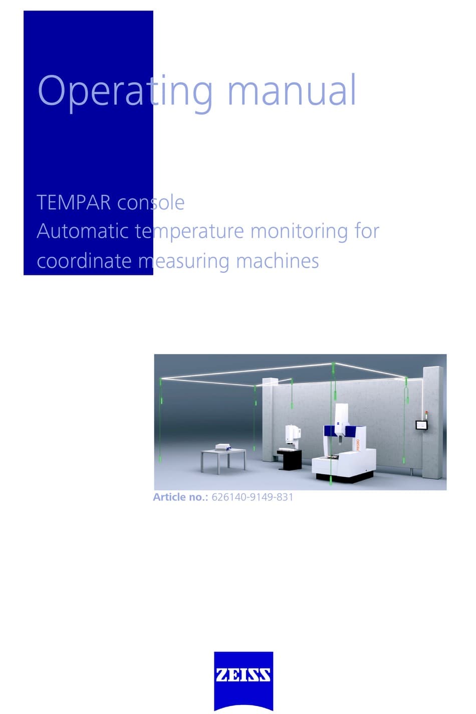 ZEISS TEMPAR CONSOLE OPERATING MANUAL Pdf Download | ManualsLib