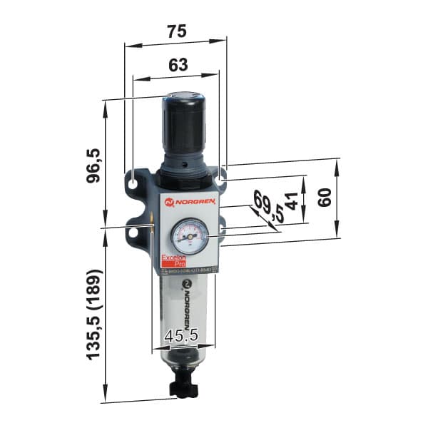 Norgren Excelon Pro B92G-2GK-QT1-RMG 92 Filter/Regulator General ...