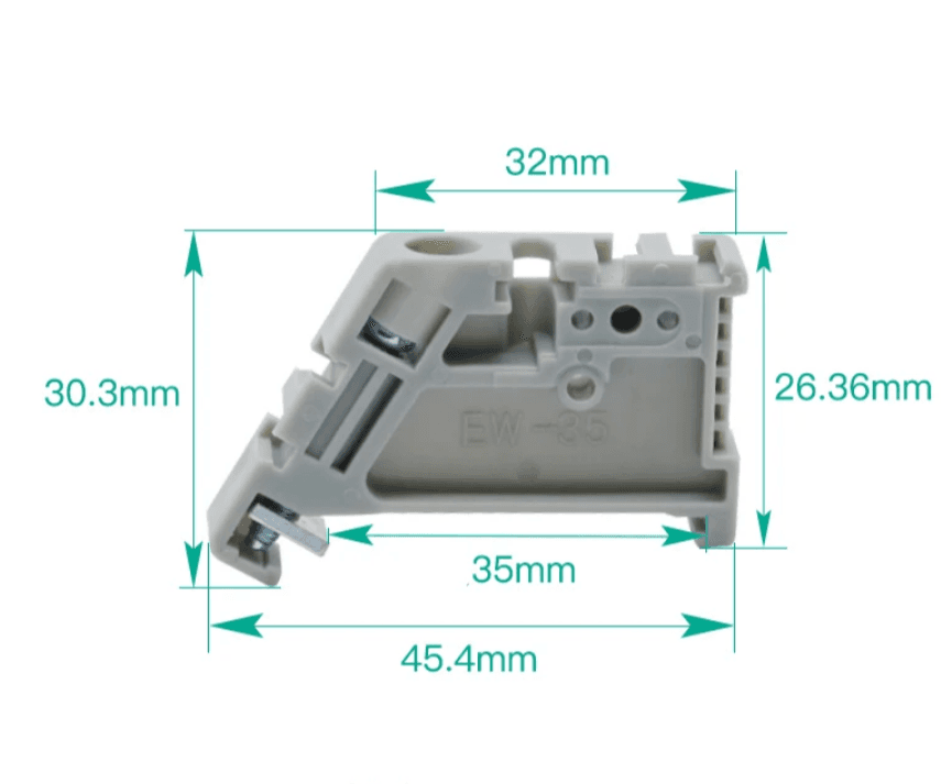 DIN Rail End Screw Clamp Terminal Fixed Block end stop 20 Pcs in ...