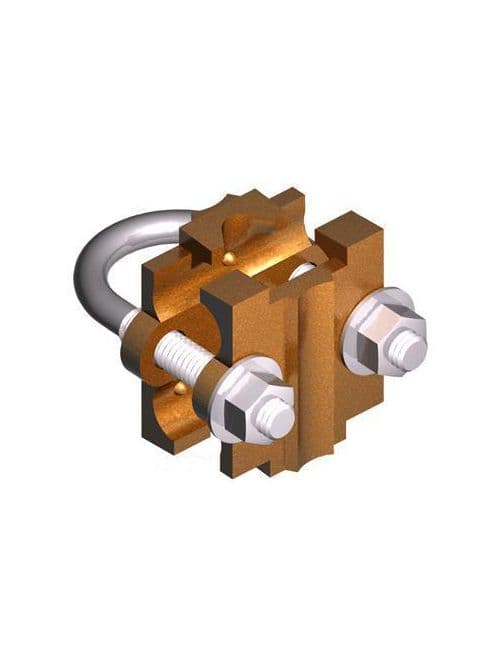 Harger Lightning & Grounding 305 6 AWG 1 Inch U-Bolt Ground Rod Clamp ...