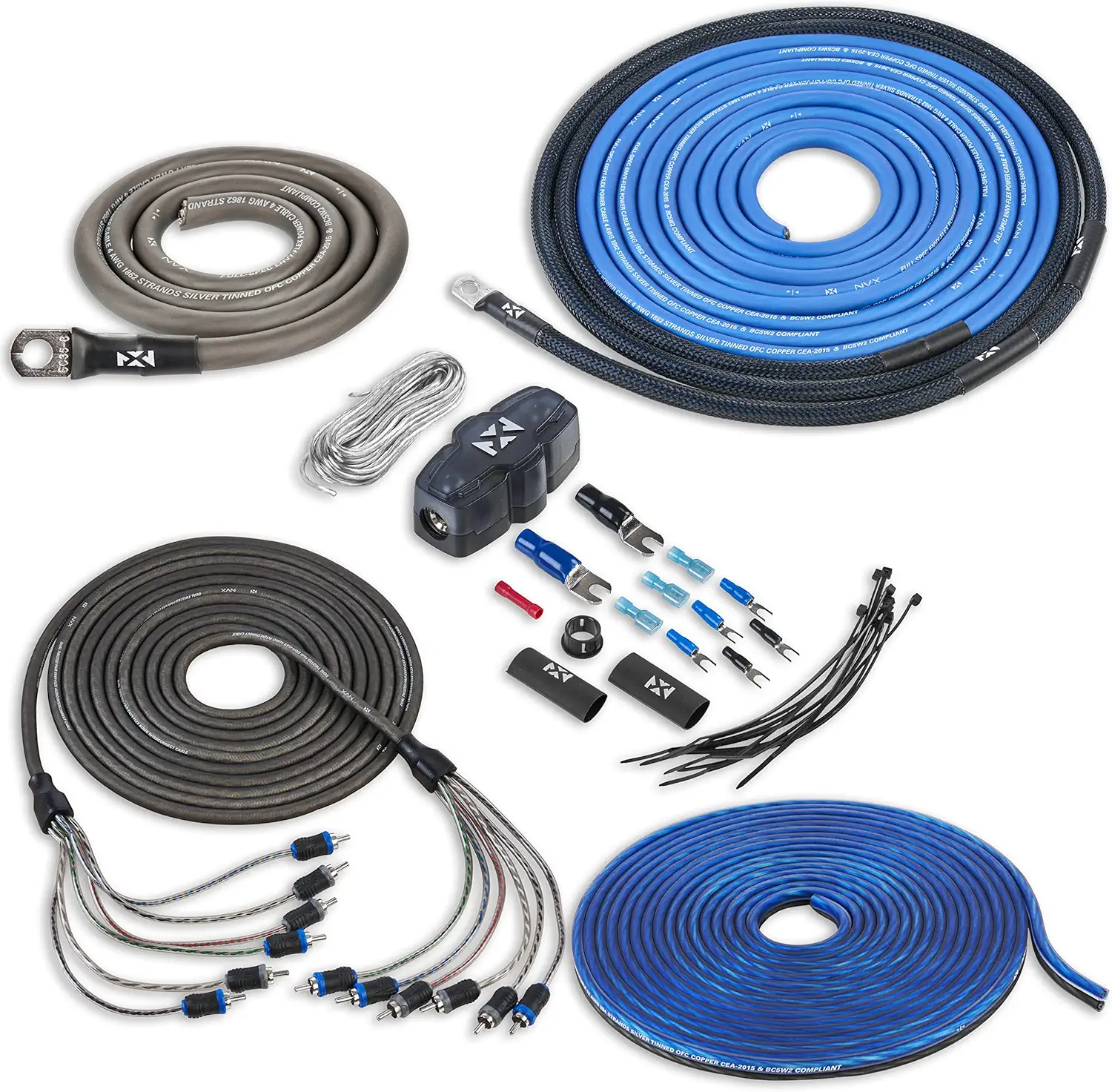 NVX XKIT46 Professional Grade 100% Copper True Spec 4 Gauge Amp ...