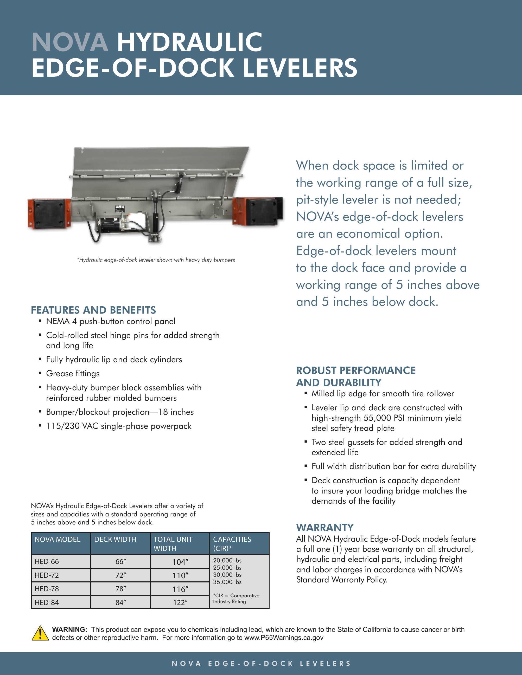 Nova Technology, Catalogs, Nova Hydraulic Edge-of-Dock Levelers | ARCAT