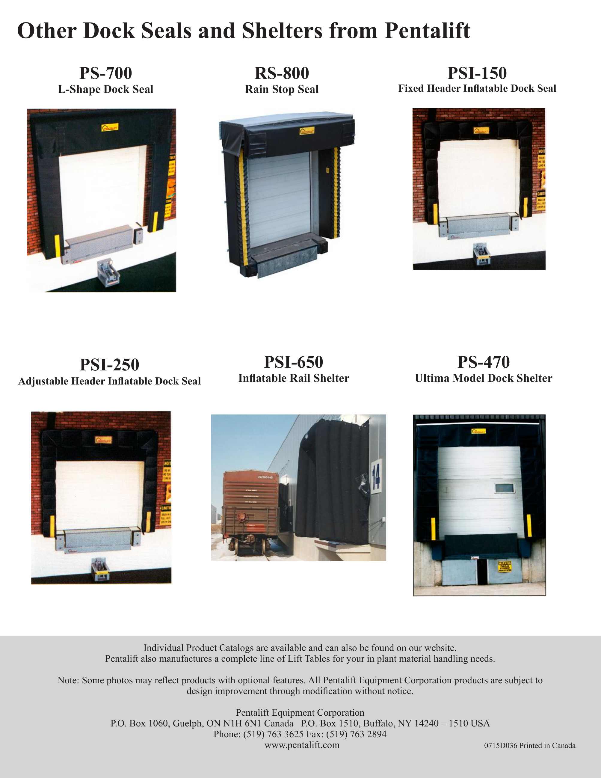 Pentalift Equipment Corp., Catalogs, Dock Seals and Shelters | ARCAT
