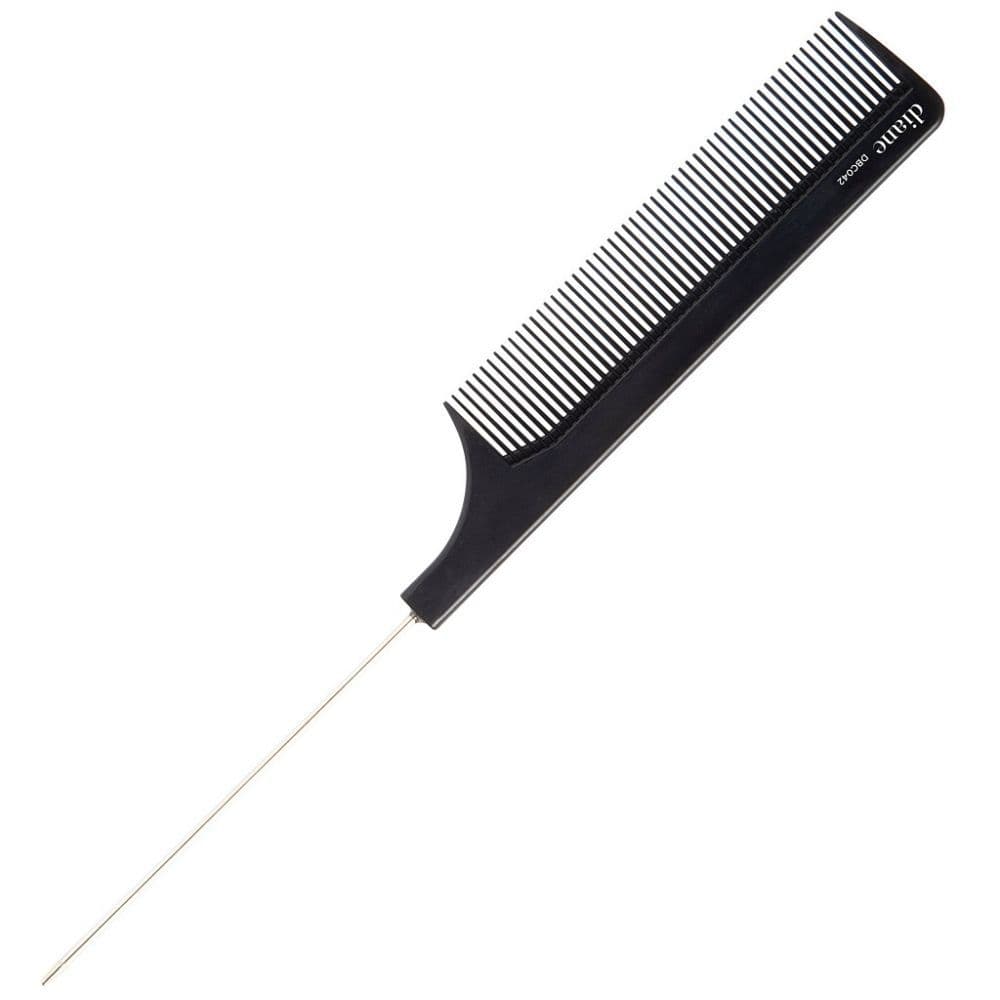 Diane Antistatic Ionic Pin Tail Comb Black - 8" #DBC042