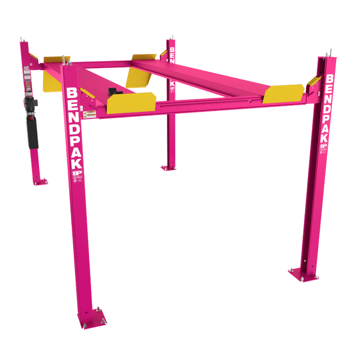 Limited-Edition Pink BendPak HD-9 Four-Post Car Lift - Lift for a Cure