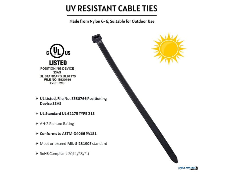 UV Resistant Cable Ties - Nylon 6-6