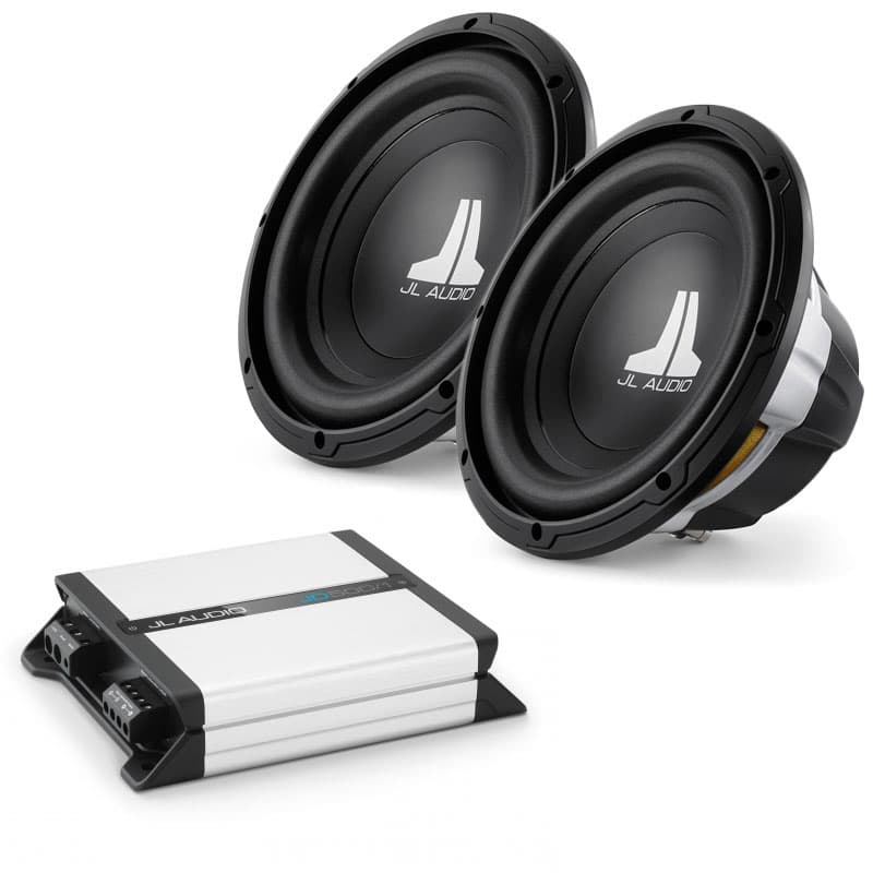 JL Audio Dual 10W0v3 and JD500/1 Subwoofer Package: 10W0v3-4x2-JD5001