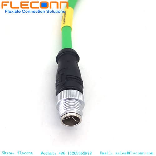 M12 X-Coded To D-Coded Connector Cable, Cat6A Industrial Ethernet High ...
