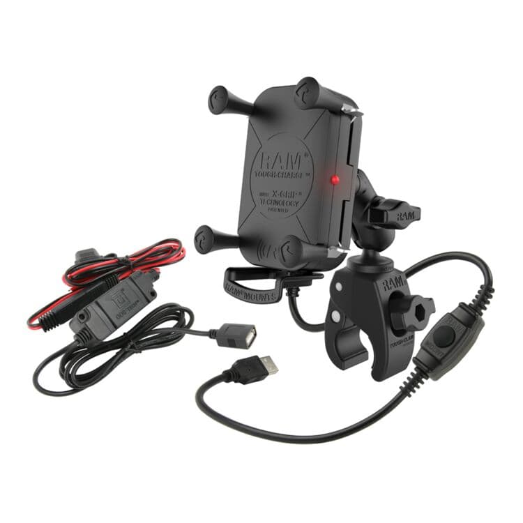 RAM Mounts Tough Claw X-Grip Mount With Wireless Charging - Cycle Gear