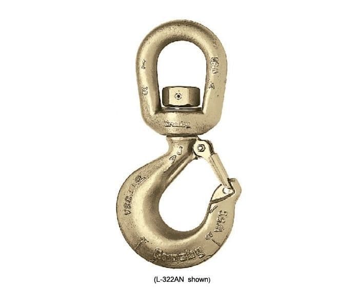Crosby L322AN Alloy Swivel Hook With Latch - 1.25t to 22t WLL