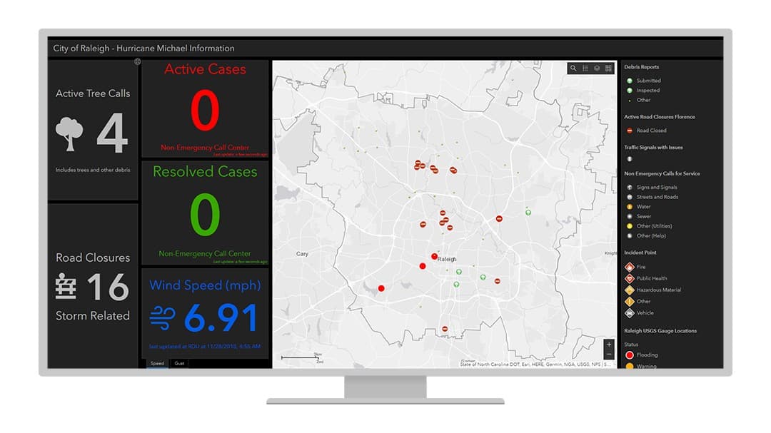 Raleigh Emergency Operations Center | ArcGIS Dashboards Case Study | Esri