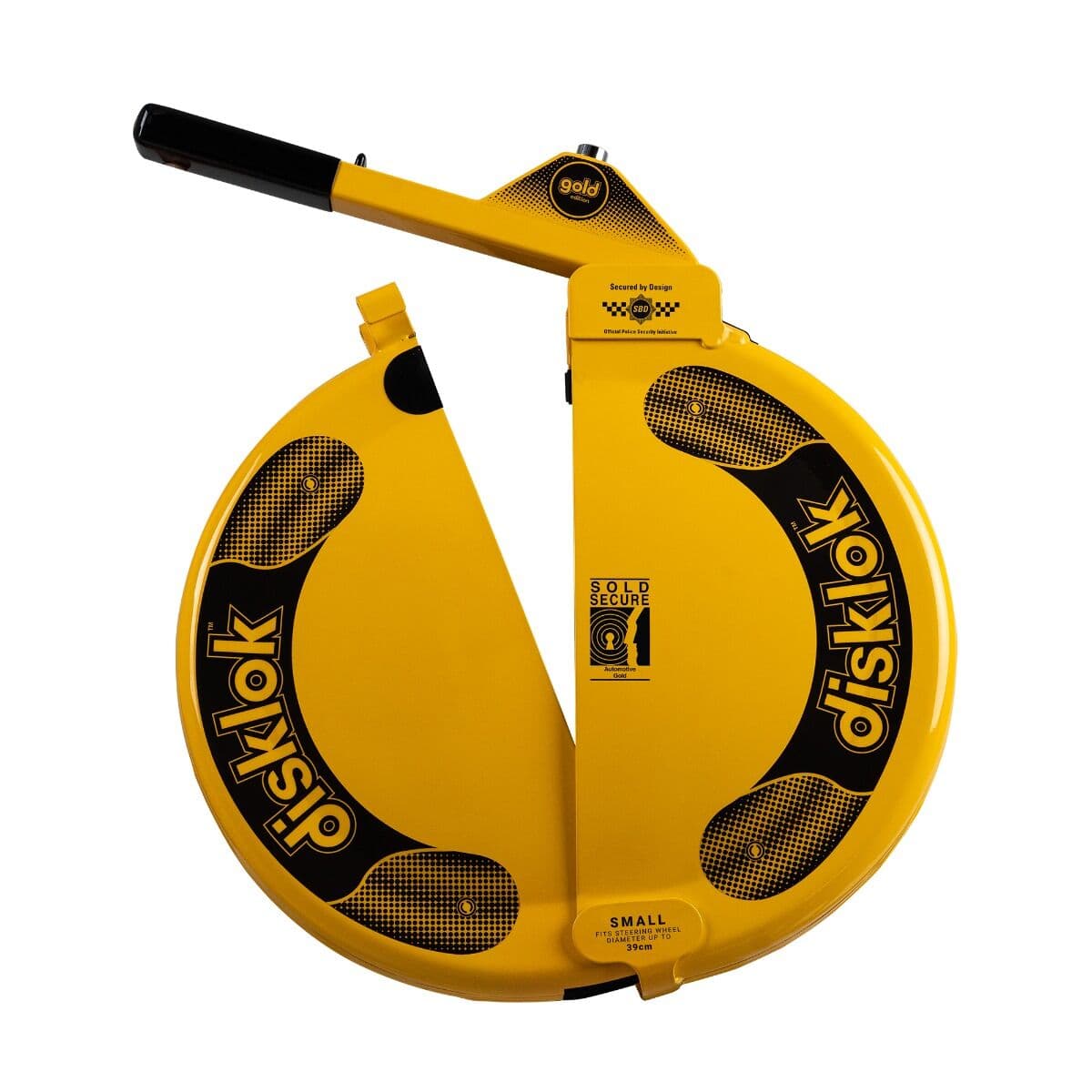 Disklok Small Yellow Car Steering Wheel Lock