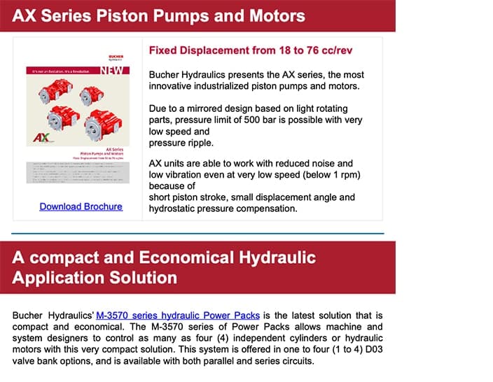 Bucher Hydraulics presents the AX series, the most innovative ...