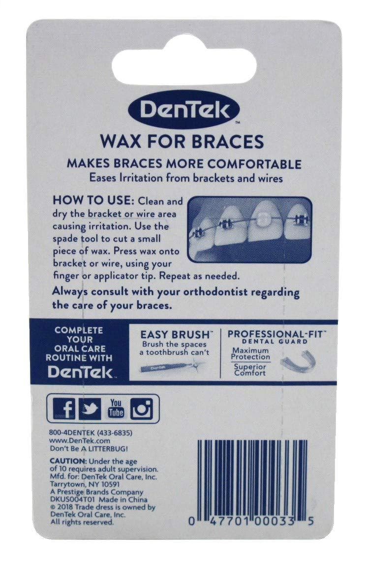 Dentek Wax for Braces 2 Count - Orthodontic Relief Solution | Buy Now ...