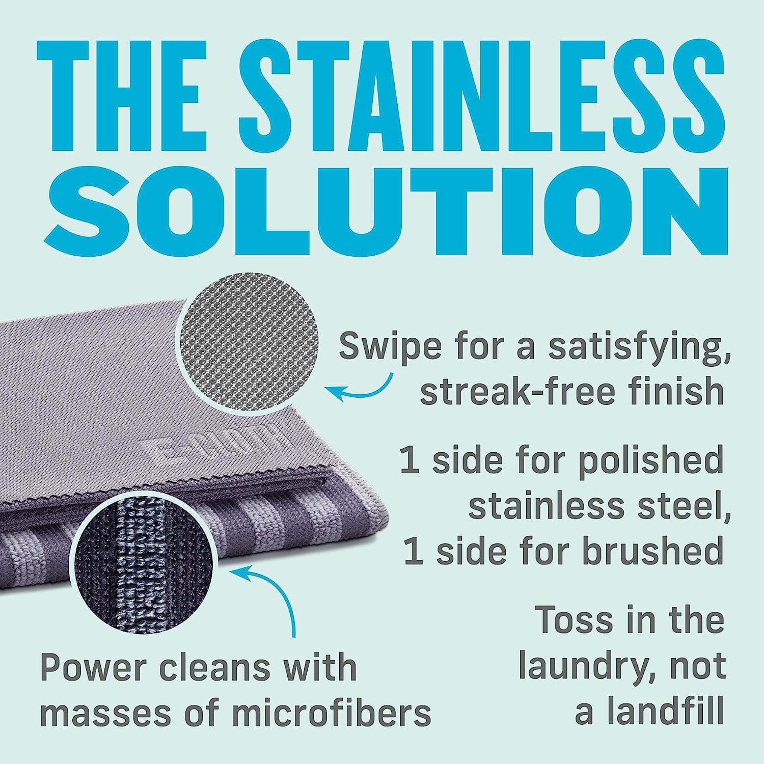 E-Cloth Stainless Steel Cleaning Kit - Microfiber Cleaner for Oven ...
