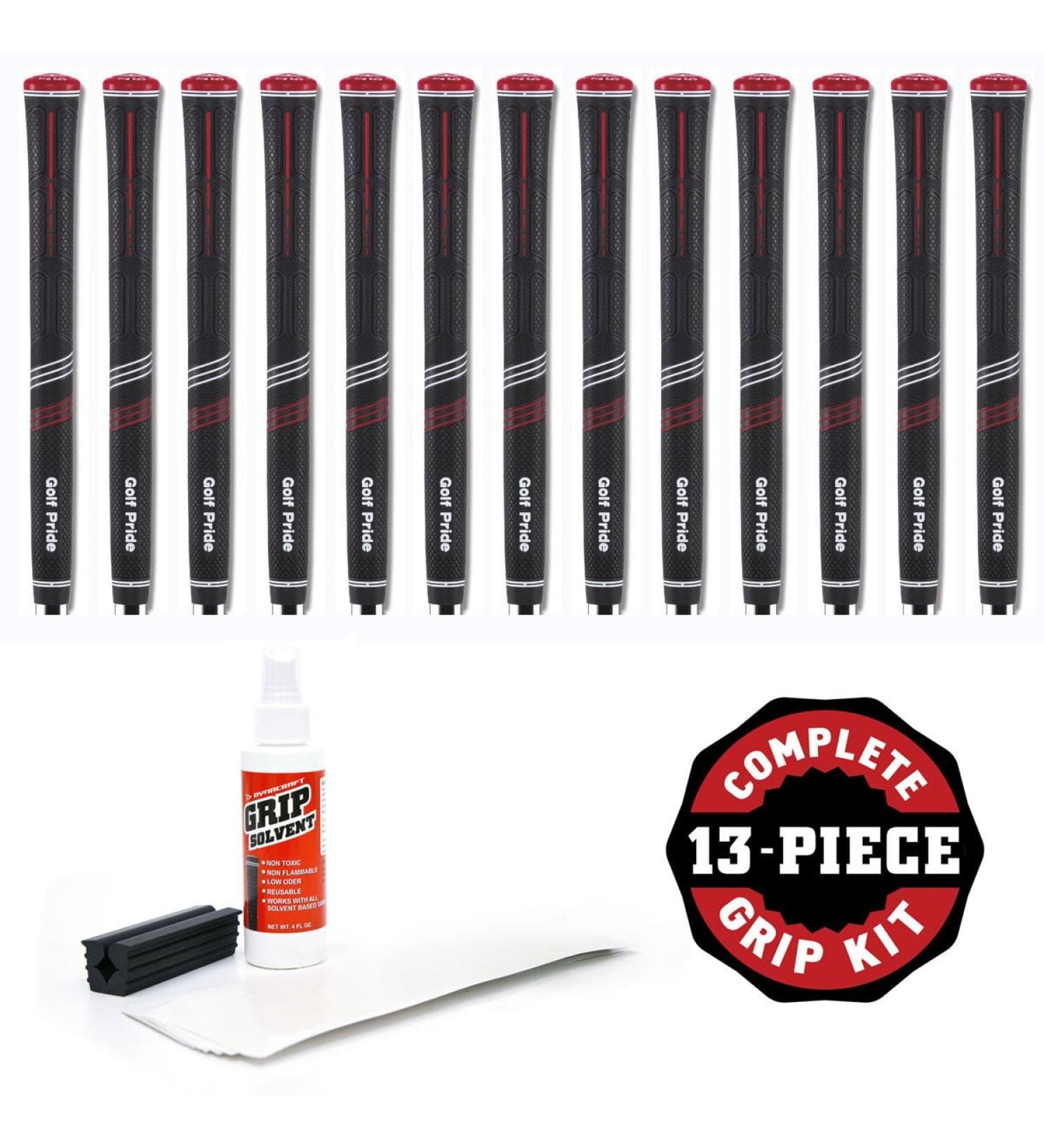 Golf Pride CP2 Pro Standard Golf Grip Kit - 13pc with Tape, Solvent ...