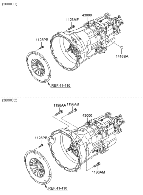 43000-25000 Genuine Hyundai Manual Transmission Assembly