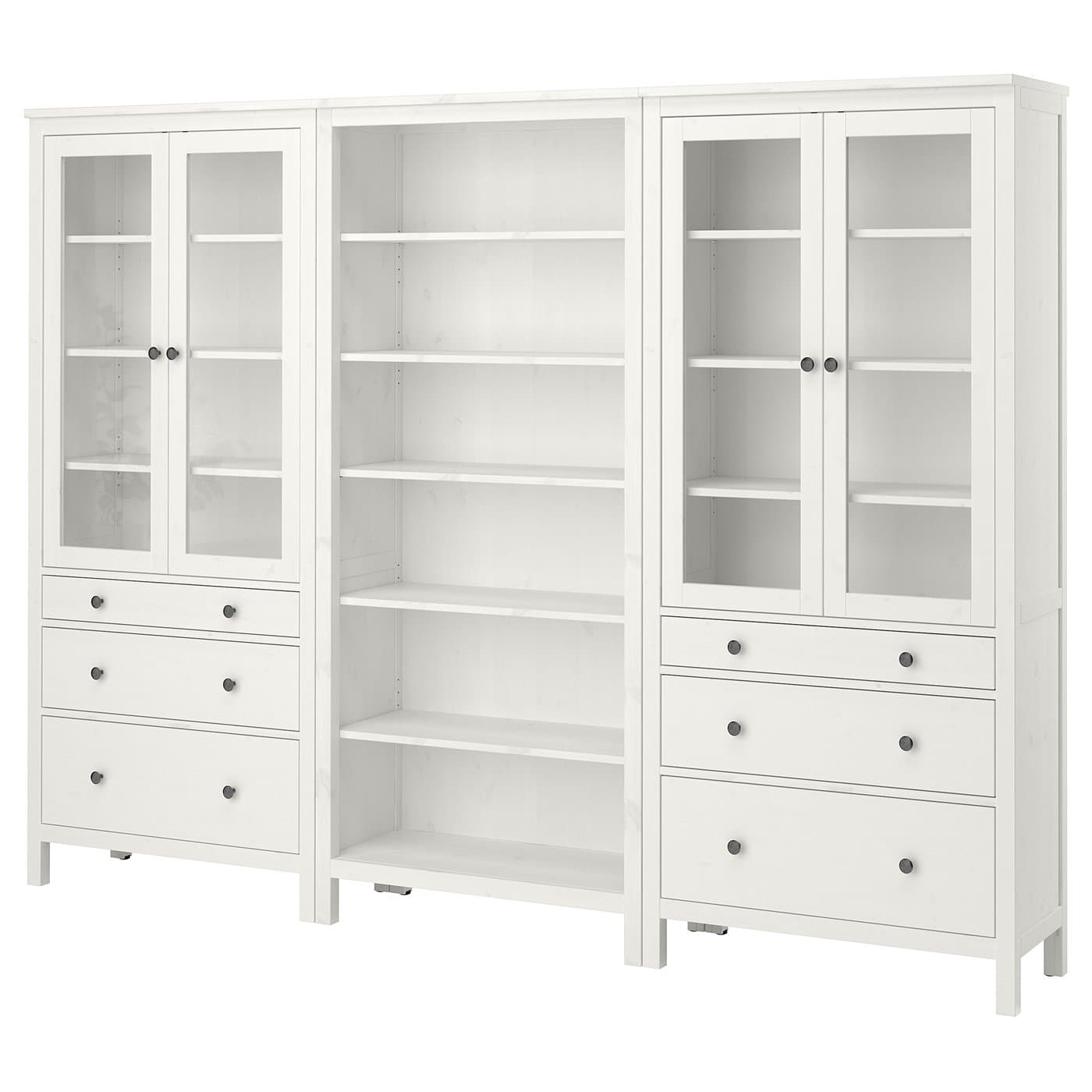 HEMNES storage combination w doors/drawers, white stain, 270x197 cm ...