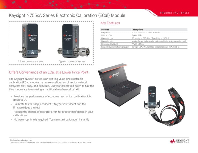 N755xA Series Electronic Calibration (ECal) Module PDF Asset Page ...