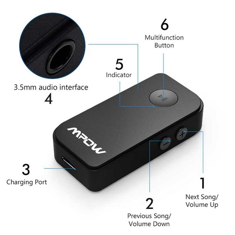 Buy Mpow Bluetooth Receiver Protable Car Adapter Bluetooth 4.1 online ...
