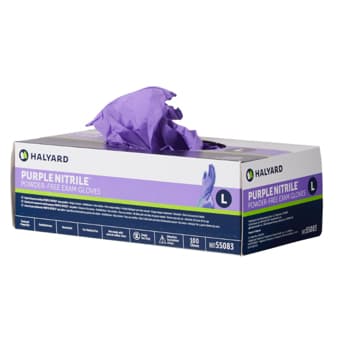 Halyard Purple Nitrile Exam Gloves (Powder-Free, Box of 100)