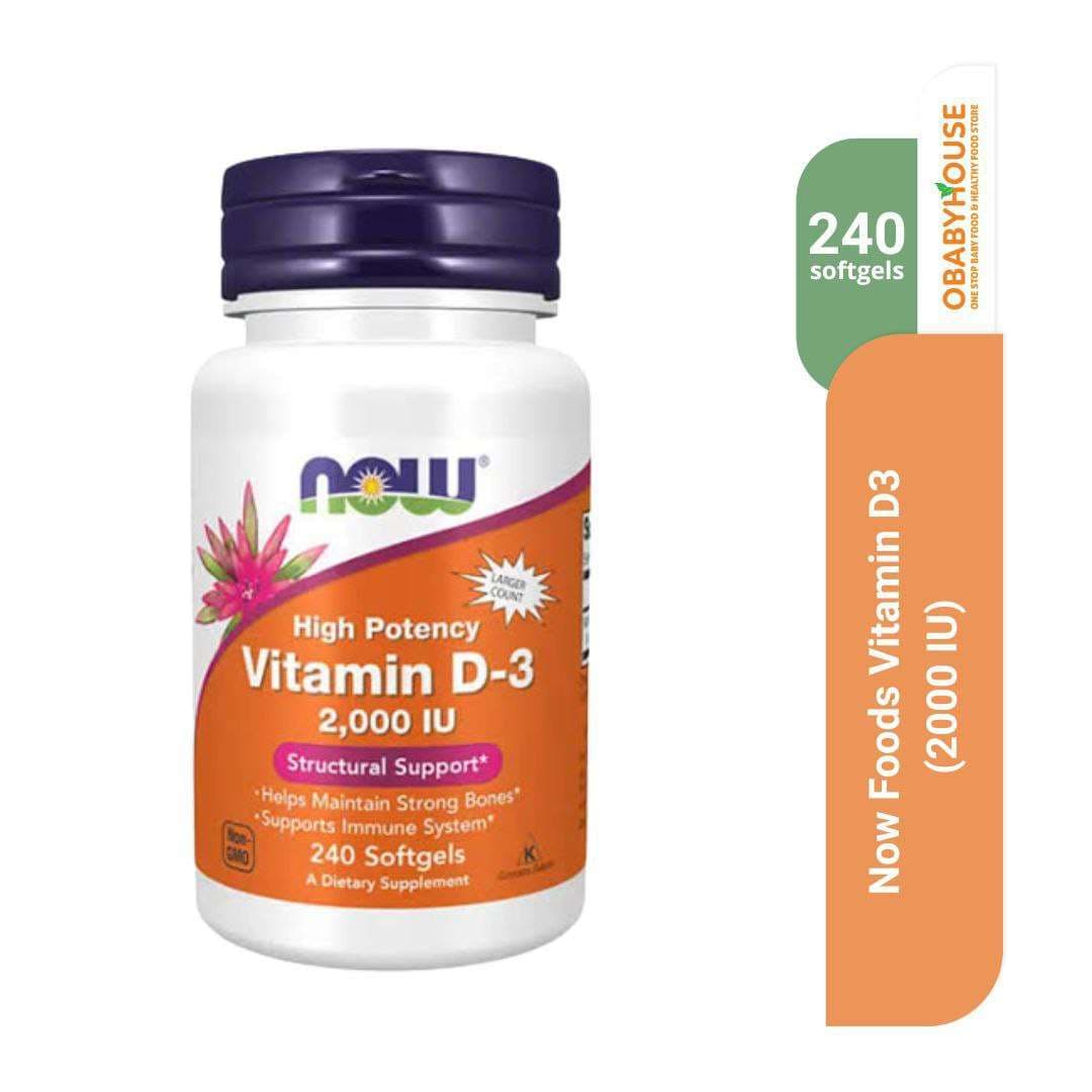 Now Foods Vitamin D3 (2000 IU) 240 Softgels – Obabyhouse