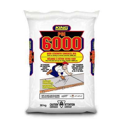 KING KING psi 6000 high strength Concrete Mix 30kg - Home Depot Canada ...